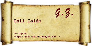 Gáli Zalán névjegykártya